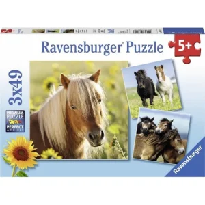 Puzzel (3x49) Puzzel Schattige ponys