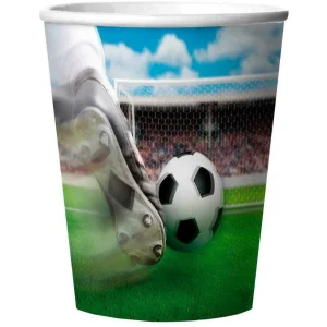 Bekertjes 3d Soccer Party 266 ml: 4 stuks (26201)